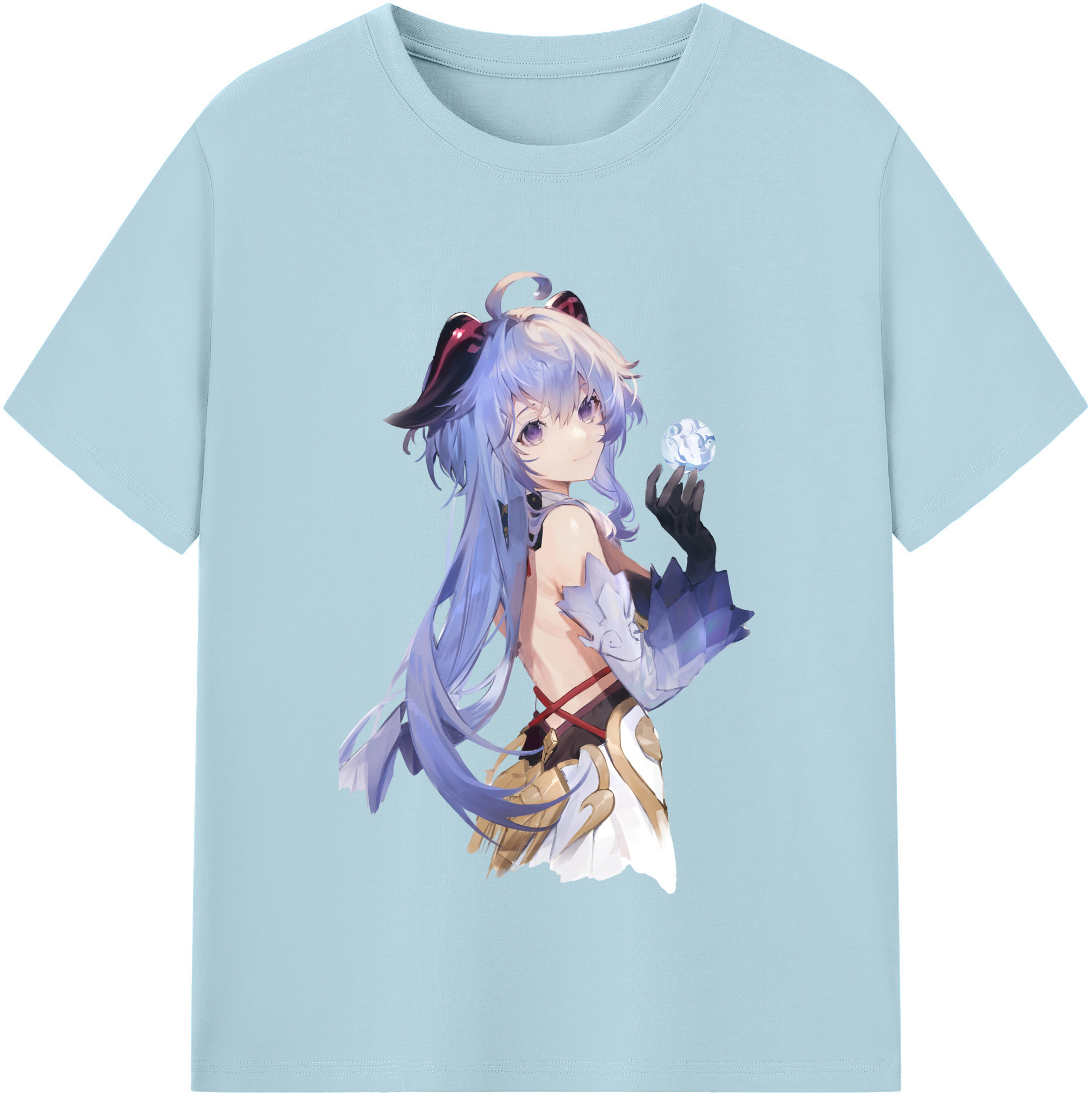 げんし神 甘雨 かんう genshin Ganyu 綿100％半袖Tシャツ（フロントプリント）